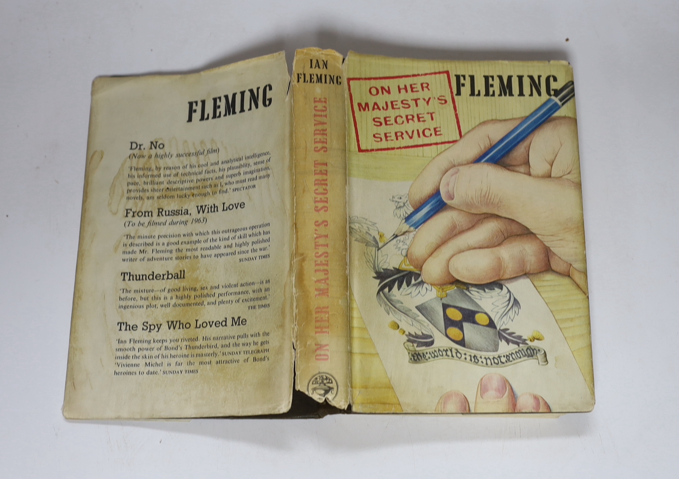 Fleming, Ian and Michael, Vivienne - The Spy Who Loved Me. 1st edition (1st issue). d-page illus., half title; blind and silver pictorial cloth and d/wrapper, red e/ps 1962